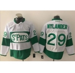 Toronto Maple Leafs #29 William Nylander White Green St. Patrick's Day Stitched NHL Jersey