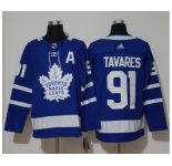 Toronto Maple Leafs #91 John Tavares Blue Home Stitched Hockey Jersey