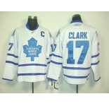 nhl jerseys toronto maple leafs #17 clark white(c)