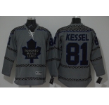 nhl jerseys toronto maple leafs #81 phil kessel grey [charcoal cross check]