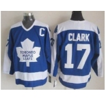 nhl toronto maple leafs #17 wendel clark 1978 ccm vintage throwback blue