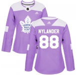 Toronto Maple Leafs #88 William Nylander Purple Authentic Fights Cancer Women's Stitched Hockey Jersey