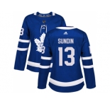 Women Adidas Toronto Maple Leafs #13 Mats Sundin Blue Home Authentic Stitched NHL Jersey