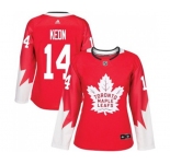 Women Adidas Toronto Maple Leafs #14 Dave Keon Authentic Red Alternate NHL Jersey