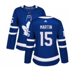 Women Adidas Toronto Maple Leafs #15 Matt Martin Authentic Royal Blue Home NHL Jersey