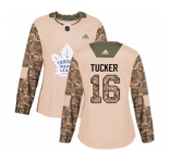 Women Adidas Toronto Maple Leafs #16 Darcy Tucker Authentic Camo Veterans Day Practice NHL Jersey