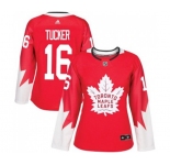 Women Adidas Toronto Maple Leafs #16 Darcy Tucker Authentic Red Alternate NHL Jersey