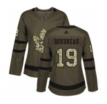 Women Adidas Toronto Maple Leafs #19 Bruce Boudreau Authentic Green Salute to Service NHL Jersey