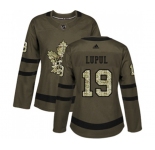Women Adidas Toronto Maple Leafs #19 Joffrey Lupul Authentic Green Salute to Service NHL Jersey