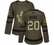 Women Adidas Toronto Maple Leafs #20 Dominic Moore Authentic Green Salute to Service NHL Jersey