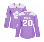 Women Adidas Toronto Maple Leafs #20 Dominic Moore Authentic Purple Fights Cancer Practice NHL Jersey