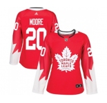 Women Adidas Toronto Maple Leafs #20 Dominic Moore Authentic Red Alternate NHL Jersey