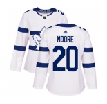 Women Adidas Toronto Maple Leafs #20 Dominic Moore Authentic White 2018 Stadium Series NHL Jersey