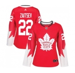 Women Adidas Toronto Maple Leafs #22 Nikita Zaitsev Authentic Red Alternate NHL Jersey