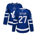 Women Adidas Toronto Maple Leafs #27 Darryl Sittler Authentic Royal Blue Home NHL Jersey