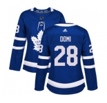 Women Adidas Toronto Maple Leafs #28 Tie Domi Authentic Royal Blue Home NHL Jersey