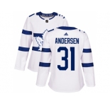 Women Adidas Toronto Maple Leafs #31 Frederik Andersen White Authentic 2018 Stadium Series Stitched NHL Jersey