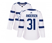 Women Adidas Toronto Maple Leafs #31 Frederik Andersen White Authentic 2018 Stadium Series Stitched NHL Jersey