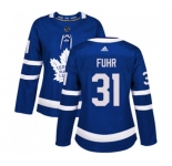 Women Adidas Toronto Maple Leafs #31 Grant Fuhr Authentic Royal Blue Home NHL Jersey