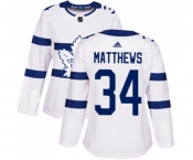 Women Adidas Toronto Maple Leafs #34 Auston Matthews Authentic White 2018 Stadium Series NHL Jersey