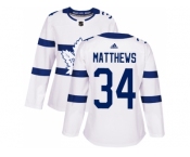 Women Adidas Toronto Maple Leafs #34 Auston Matthews White Authentic 2018 Stadium Series Stitched NHL Jersey