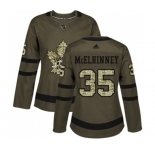 Women Adidas Toronto Maple Leafs #35 Curtis McElhinney Authentic Green Salute to Service NHL Jersey