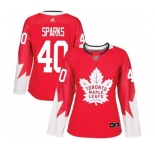 Women Adidas Toronto Maple Leafs #40 Garret Sparks Authentic Red Alternate NHL Jersey