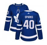 Women Adidas Toronto Maple Leafs #40 Garret Sparks Authentic Royal Blue Home NHL Jersey