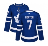 Women Adidas Toronto Maple Leafs #7 Tim Horton Authentic Royal Blue Home NHL Jersey