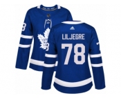 Women Adidas Toronto Maple Leafs #78 Timothy Liljegren Authentic Royal Blue Home NHL Jersey