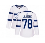 Women Adidas Toronto Maple Leafs #78 Timothy Liljegren Authentic White 2018 Stadium Series NHL Jersey