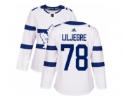 Women Adidas Toronto Maple Leafs #78 Timothy Liljegren Authentic White 2018 Stadium Series NHL Jersey