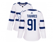 Women Adidas Toronto Maple Leafs #91 John Tavares White Authentic 2018 Stadium Series Stitched NHL Jersey