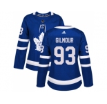 Women Adidas Toronto Maple Leafs #93 Doug Gilmour Blue Home Authentic Stitched NHL Jersey