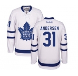 Women Reebok Toronto Maple Leafs #31 Frederik Andersen Authentic White Away NHL Jersey
