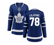 Women Toronto Maple Leafs #78 Timothy Liljegren Authentic Royal Blue Home Fanatics Branded Breakaway NHL Jersey