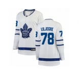 Women Toronto Maple Leafs #78 Timothy Liljegren Authentic White Away Fanatics Branded Breakaway NHL Jersey