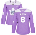 Women's Adidas Toronto Maple Leafs #8 Jake Muzzin Authentic Fights Cancer Practice Jersey - Purple