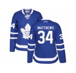 Women's Reebok Toronto Maple Leafs #34 Auston Matthews Authentic Royal Blue Home NHL Jersey