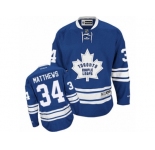 Women's Reebok Toronto Maple Leafs #34 Auston Matthews Authentic Royal Blue New Third NHL Jersey