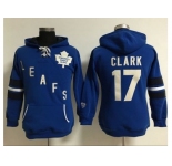 Women's Toronto Maple Leafs #17 Wendel Clark Blue Old Time Heidi Hoodie NHL Hoodie