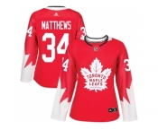 Women's Toronto Maple Leafs #34 Auston Matthews Red Alternate Stitched NHL Jersey