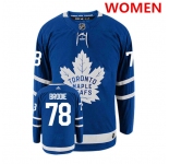 Women's Toronto Maple Leafs #78 TJ BRODIE Royal Blue Adidas Stitched NHL Jersey