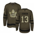 Youth Adidas Toronto Maple Leafs #13 Mats Sundin Authentic Green Salute to Service NHL Jersey