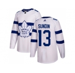 Youth Adidas Toronto Maple Leafs #13 Mats Sundin White Authentic 2018 Stadium Series Stitched NHL Jersey