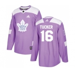 Youth Adidas Toronto Maple Leafs #16 Darcy Tucker Authentic Purple Fights Cancer Practice NHL Jersey