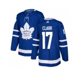 Youth Adidas Toronto Maple Leafs #17 Wendel Clark Blue Home Authentic Stitched NHL Jersey