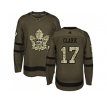 Youth Adidas Toronto Maple Leafs #17 Wendel Clark Green Salute to Service Stitched NHL Jersey