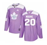 Youth Adidas Toronto Maple Leafs #20 Dominic Moore Authentic Purple Fights Cancer Practice NHL Jersey