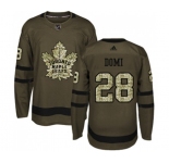 Youth Adidas Toronto Maple Leafs #28 Tie Domi Authentic Green Salute to Service NHL Jersey